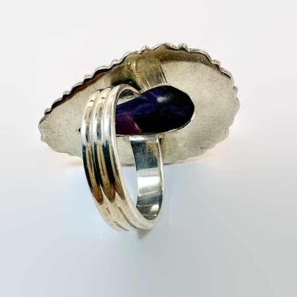 Chariote Ring, Purple Chariote, Sterling Silver, Size 9, Charite, Vintage Ring - Picture 5 of 5